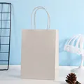 Sac cadeau minimaliste en papier kraft gris argile avec poignées torsadées pour emballage - Gris ; Format Mini A Vertical - 12 X 6 X 16 Cm De Hauteur