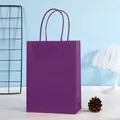 Sac cadeau élégant en papier kraft violet mat avec des poignées torsadées assorties - Violet Foncé ; Format Mini A Vertical - 12 × 6 × 16 Cm De Hauteur