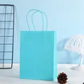 Sac cadeau minimaliste bleu ciel en papier kraft avec poignées torsadées assorties - Bleu Ciel ; Format Mini A Dimensions Verticales - 12*6*16 Cm (hauteur)
