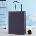 Sac cadeau vertical en papier kraft violet foncé avec poignées en corde torsadée - Bleu Foncé ; Format Mini A Vertical - 12 × 6 × 16 Cm De Hauteur