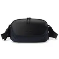 Men's navy blue crossbody bag with magnetic buckle and adjustable strap in water-resistant fabric - Dark Blue