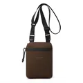 Dark brown ripstop nylon crossbody bag with wepower logo and adjustable strap - Chocolate Sauce