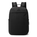 Minimalist black business backpack with WEPOWER logo, ergonomic straps, and side pockets - Black