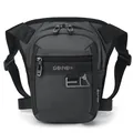 Men's dark gray tactical leg bag in durable high-density nylon with multi-zip pockets - Gray