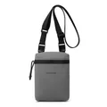 Gray crossbody sports arm bag with adjustable black strap and woven texture fabric - Steady Gray