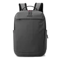 Deep grey business backpack with minimalist design and wide padded shoulder straps - Gray