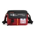 Sac bandoulière imperméable en nylon pour homme en style color-block rouge et noir - Rouge Brique