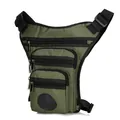 Army green multi-purpose tactical thigh bag with adjustable black straps for outdoors - Army Green