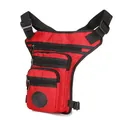 Tactical thigh bag in bright red durable nylon with adjustable straps for hiking - Red