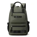 Olive green multi-compartment commuter backpack with durable nylon fabric finish - Army Green