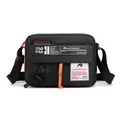 Sac bandoulière imperméable en nylon noir pour homme avec accents orange sportifs - Noir