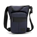 Waterproof navy blue tactical leg bag with adjustable straps and multi-pocket design - Dark Blue