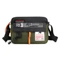 Sac bandoulière étanche en nylon vert olive et noir avec des accents orange vif - Vert Militaire