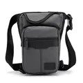 Waterproof grey tactical leg bag in durable nylon with adjustable straps for outdoors - Gray