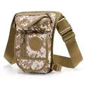 Tactical nylon drop leg bag in tan digital camouflage for outdoor hiking and sports - Desert Digital