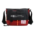 Bolso bandolera de nailon de alta densidad rojo y negro con correa ajustable - Rojo Ladrillo