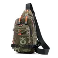 Herren Brusttasche im Wald-Camouflage-Look mit orangefarbenem Kordelzug und Nylon - Neues Camouflage