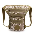 Waterproof tactical drop leg bag with desert digital camouflage pattern and waist strap - Desert Digital