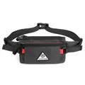 Slim black oxford fabric cross-body waist bag with multi-zipper pockets for men - Gray