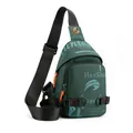 Sac de poitrine homme en nylon imperméable vert foncé avec détails orange - Vert Foncé