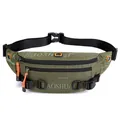 Army green outdoor running waist bag with durable nylon material and haoshuai logo - Army Green