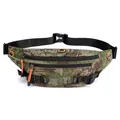 Men's outdoor camouflage fanny pack with multi-layer zippers and adjustable strap - New Camouflage