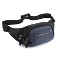 Wasserdichte Sport-Bauchtasche in Marineblau und Schwarz mit mehreren Reißverschlussfächern - Dunkelblau