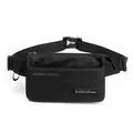 Versatile black outdoor sports waist bag in durable nylon with adjustable strap - Black