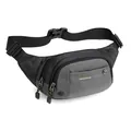 Wasserdichte Sport-Bauchtasche aus Nylon in Schwarz und Grau mit verstellbarem Gurt - Grau