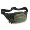 Wasserdichte Sport-Gürteltasche aus Nylon in Armeegrün und Schwarz mit verstellbarem Gurt - Armeegrün