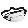Marsupio bianco impermeabile con cinturino nero regolabile e logo del marchio - Bianco