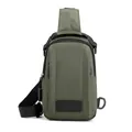 Sac de poitrine homme en nylon vert militaire imperméable avec bandoulière réglable - Vert Militaire