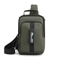 Men's multifunctional crossbody chest bag in army green with adjustable strap - Army Green