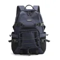 Multifunktionaler dunkelblauer Rucksack aus strapazierfähigem Nylon mit sicheren Gurten - Dunkelblau
