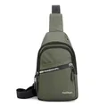 Herren Brusttasche in Armee-Grün aus wasserfestem Nylon mit praktischem Umhängegurt - Armeegrün