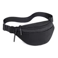 Versatile black ballistic nylon chest bag for men and women with adjustable strap - Black