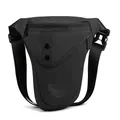 Versatile black tactical leg bag for outdoor cycling and hiking with durable nylon fabric - Black