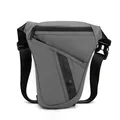 Tactical grey outdoor thigh bag featuring waterproof nylon and adjustable strap - Gray