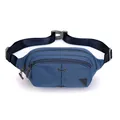 Waterproof outdoor sports waist bag in dark blue nylon with adjustable buckle strap - Dark Blue
