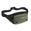 Multifunctional outdoor waist bag in black and olive green with adjustable strap - Army Green