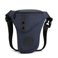 Men's navy blue tactical leg bag featuring durable nylon fabric and adjustable straps - Dark Blue