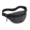 Waterproof dark grey ballistic nylon chest bag with adjustable strap and dual zippers - Gray