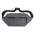 Dunkelgraue wasserfeste Herren-Brusttasche mit verstellbarem Riemen und We Power Schrift - Mit We Power Logo / Grau