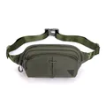 Army green waterproof sports waist bag made of durable nylon for running and hiking - Army Green