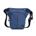 Deep blue tactical outdoor leg bag with durable nylon fabric and plastic buckle - Dark Blue