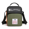 Borsa a tracolla uomo in nylon nero e verde militare con tracolla regolabile - Verde Militare