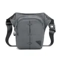 Tactical dark gray drop leg bag with multi-compartment zip storage and durable nylon fabric - Dark Gray
