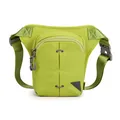 Lime green nylon outdoor leg bag with adjustable straps and multiple zip compartments - Mung Bean Green