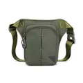 Army green tactical drop leg bag in durable nylon with adjustable straps and buckles - Army Green