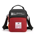 Borsa a tracolla da uomo in nylon rosso e nero con grande capacità e dettagli - Rosso Mattone